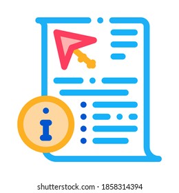 information sheet about kite icon vector. information sheet about kite sign. color symbol illustration
