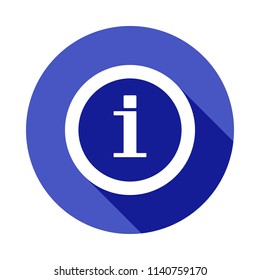 information sign in a circle icon in Flat long shadow style