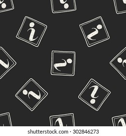 information sign doodle seamless pattern background