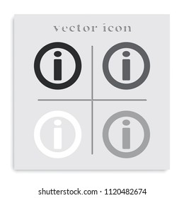 Information sign flat black and white vector icon.