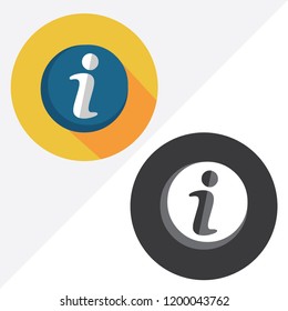 Information sign flat vector icon. Black and white icon illustration.