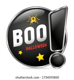 information sign, Halloween boo on a white background. sticker, invitation to the holiday