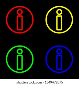 Information sign icon. Black background