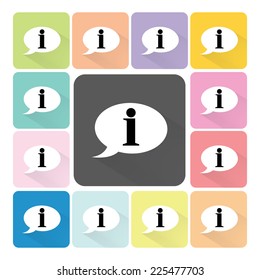 Information sign Icon color set vector illustration.