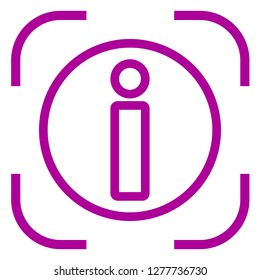 Information sign icon in focus. White background