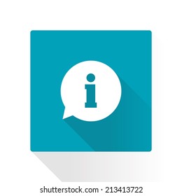 Information sign icon. Info speech bubble symbol.Flat design.