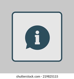 Information sign icon. Info speech bubble symbol.Flat design.