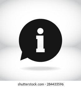 Information sign icon. Info speech bubble symbol.Flat design.