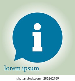 Information sign icon. Info speech bubble symbol.Flat design.
