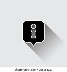 Information sign icon. Info speech bubble symbol Vector illustration