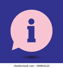Information sign icon. Info speech bubble symbol.Flat design.