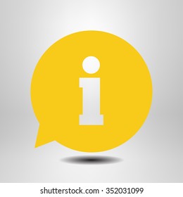 Information sign icon. Info speech bubble symbol.Flat design.