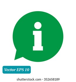 Information sign icon. Info speech bubble symbol.Flat design.