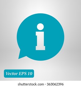 Information sign icon. Info speech bubble symbol.Flat design.