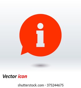 Information sign icon. Info speech bubble symbol.Flat design.