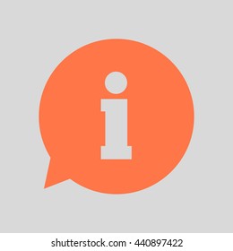 Information sign icon. Info speech bubble symbol.Flat design.