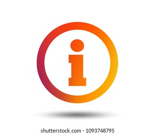 Information sign icon. Info symbol. Blurred gradient design element. Vivid graphic flat icon. Vector