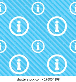Information sign icon. Info symbol. Seamless diagonal lines texture. Blue grunge texture background. Vector