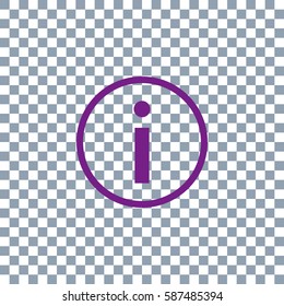 information sign icon on transparent background. Violet icon