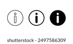 Information sign icon set vector. Info sign icon. About us sign and symbol. Info point icon set. Help Logo.