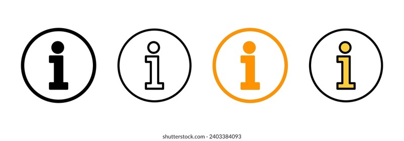 vector conjunto de iconos de signo de información. sobre nosotros firmar y símbolo. icono de signo de interrogación