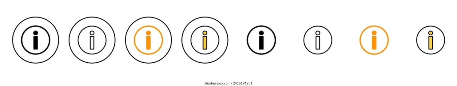 vector conjunto de iconos de signo de información. sobre nosotros firmar y símbolo. icono de signo de interrogación