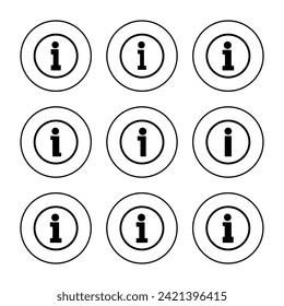 vector conjunto de iconos de signo de información. sobre nosotros firmar y símbolo. icono de signo de interrogación