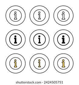 Información icono de signo vector conjunto. acerca de nosotros signo y símbolo. signo de interrogación icono