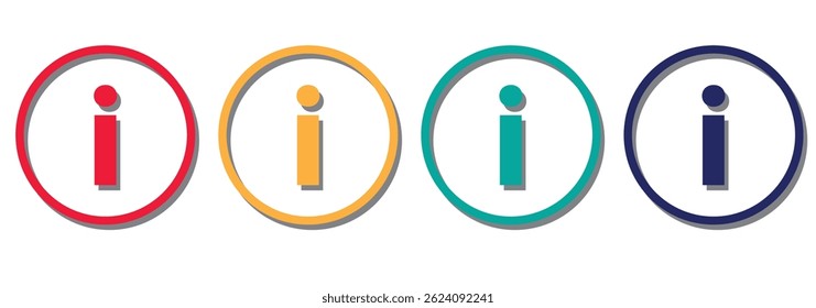 Ícone de sinal de informação define vetor. Ícone de sinal de informação. Sobre nós, sinal e símbolo. Conjunto de ícones de ponto de informação . vetor 
