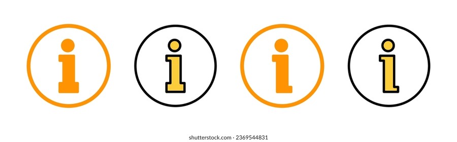 Information sign icon set for web and mobile app. about us sign and symbol. question mark icon