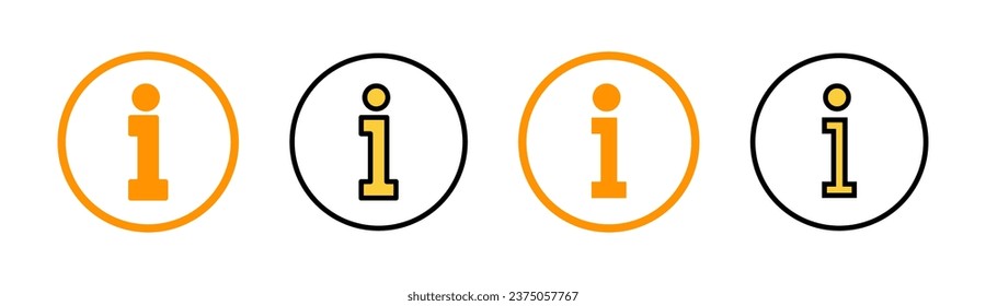 Information sign icon set for web and mobile app. about us sign and symbol. question mark icon