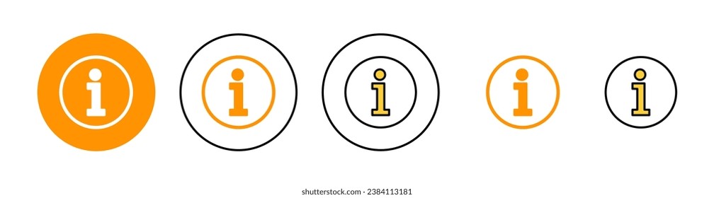 Information sign icon set for web and mobile app. about us sign and symbol. question mark icon