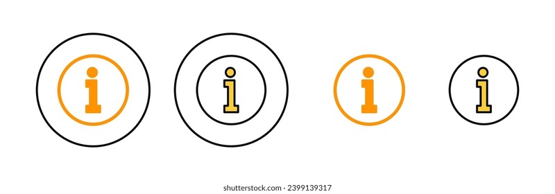 Information sign icon set for web and mobile app. about us sign and symbol. question mark icon