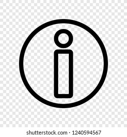 Information sign icon transparent grid