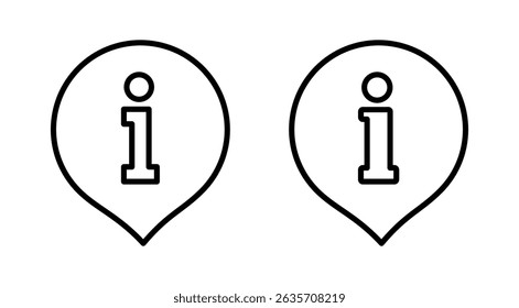 Icono de signo de información. sobre nosotros signo y Vector. signo de interrogación