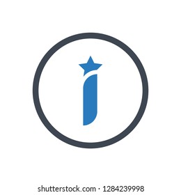 Information sign icon vector - Blue
