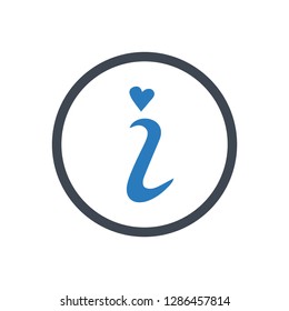 Information sign icon vector - Blue
