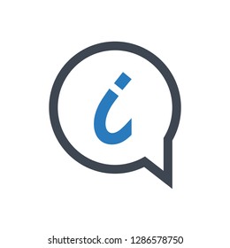 Information sign icon vector - Blue