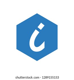 Information sign icon vector - Blue