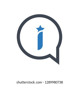 Information sign icon vector - Blue