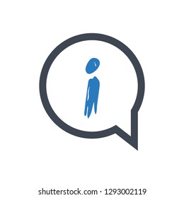 Information sign icon vector - Blue