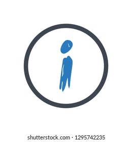 Information sign icon vector - Blue