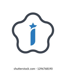 Information sign icon vector - Blue