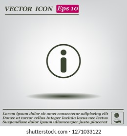 Information sign icon, vector illustration. Flat design style