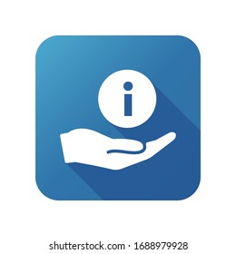 Vektorillustration des Informationszeichens Symbol. Hand, gib das Symbol