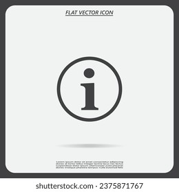 Icono de signo de información, ilustración vectorial. Estilo de diseño plano