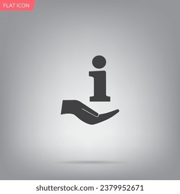 Icono de signo de información, ilustración vectorial. Estilo de diseño plano