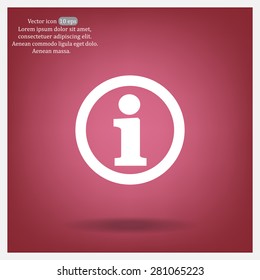 Information sign icon, vector illustration. Flat design style