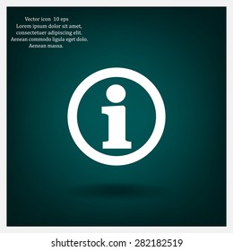 Information sign icon, vector illustration. Flat design style