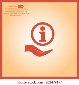 Information sign icon, vector illustration. Flat design style